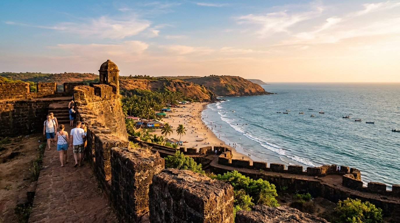 Anjuna Goa beach and cliffs car rental